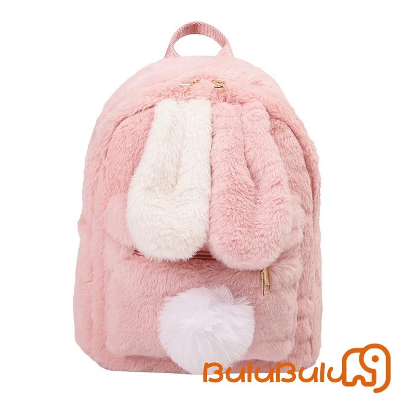 Ba Lô Sang Trọng Cho Nữ Ví Thỏ Dễ Thương Ba Lô Nhẹ Lông Thú Giả Daypack Bookbag