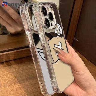 Ốp Gương Cặp Đôi Hoạt Hình Puppy Cho iPhone 16 Pro Max 15 14 Plus 13 12 Mini 11 Pro Max X XR XS Max 8 7 6 6s Plus SE2 SE3 Vỏ Mềm Dễ Thương Chó Chống Rơi Vỏ Điện Thoại