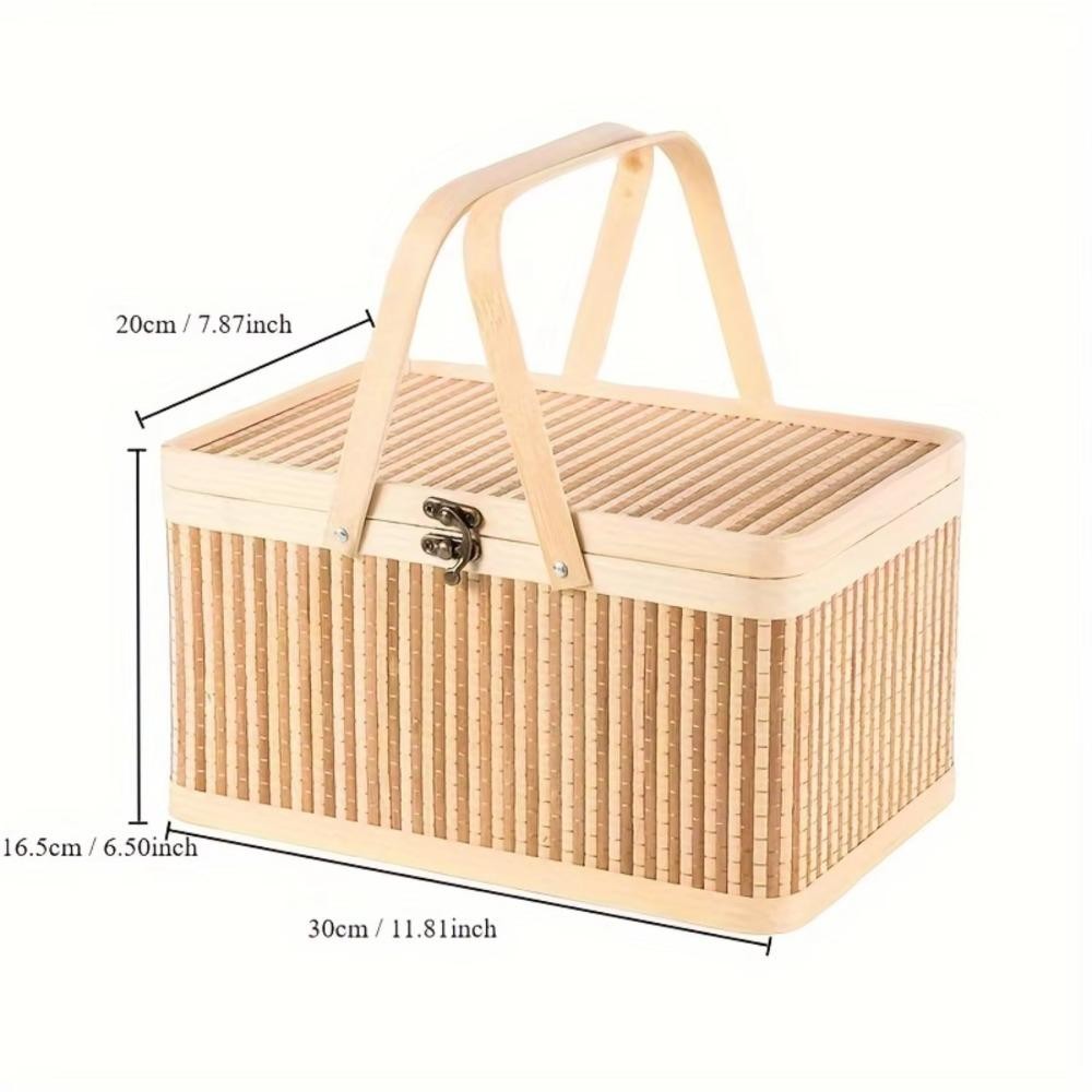 Hộp bánh trung thu DELMER, Giỏ tre dệt phong cách, Hộp đựng trứng cầm tay thanh lịch tự nhiên Lễ hội thuyền rồng