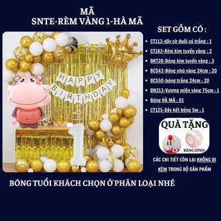 Set Bóng Trang Trí Sinh Nhật Tuổi Meo,tuổi Mão, thôi nôi, 12 con giáp cho bé gái - bé trai SNTE-RÈM VÀNG 1-HÀ MÃ Cao su