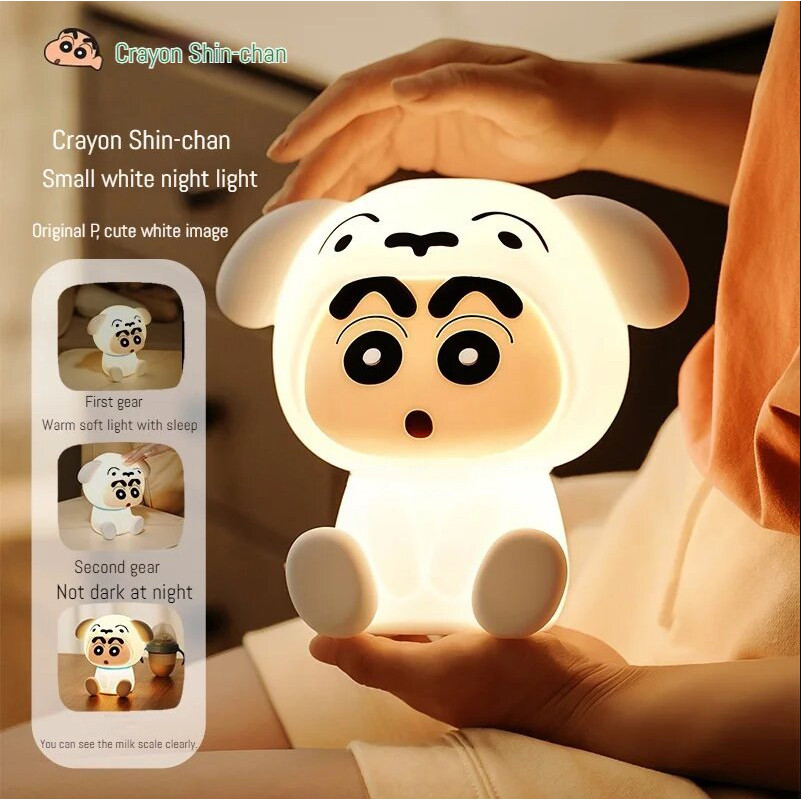 Cảm Ứng Cảm Giác Crayon Shin-Chan Đèn Ngủ Mềm Mại Dễ Thương Hai Tốc Độ Có Thể Điều Chỉnh Pat Đèn Phòng Ngủ Đầu Giường Đèn LED Trang Trí Bàn Làm Việc