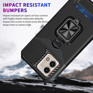 Dành Cho Motorola Moto G Stylus 5G 2023 Ốp Lưng Có Trượt Camera Bao Đựng Thẻ Nhẫn Chân Đế Chịu Lực Bảo Vệ Mỏng Bao Da