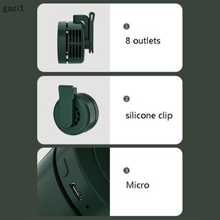 [gazi1] Kẹp trên quạt USB Quạt làm mát mùa hè có thể sạc lại Văn phòng Du lịch tại nhà Di động Máy điều hòa cá nhân Boutique