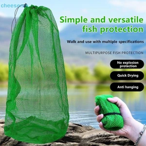 Cheenm Dây Rút Ngoài Trời Túi Lưới Câu Cá Độ Cứng Nylon Có Thể Gập Lại Chống Mài Mòn Giỏ Câu Cá Và Bảo Vệ Cá Xanh Lồng Câu Cá VN