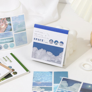ENWEI 40 Chiếc [Một Khoảnh Khắc Một Cảnh Series] Tranh Sơn Dầu Tươi Nghệ Thuật Túi Xách Cô Gái Nhãn Dán Washi Giấy Thêu Sò Chất Liệu Sổ Lưu Niệm Bộ