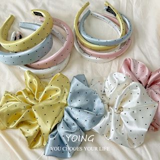 Yoing / Xuân Hè Ngọt Ngào Màu Trơn Cổ Điển Chấm Bi Băng Đô Thời Trang Hàn Quốc Phụ Kiện Tóc Phù Hợp