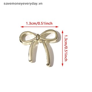 [savemoneyeveryday] 10 Chiếc Bow Deco Nail Art Charm 3D Bạc / Vàng Nơ Ruy Băng Trang Trí Móng Tay Phần DIY Phụ Kiện Làm Móng Tay Sang Trọng [vn]