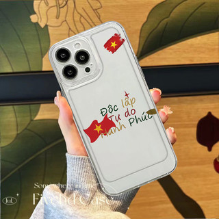 Ốp điện thoại trong suốt cờ Việt Nam cho iPhone 11 16 15 14 13 12 Pro Xs Max XR X 7 8 6 6s Plus SE HD Ốp điện thoại TPU mềm trong suốt Vỏ bảo vệ chống rơi