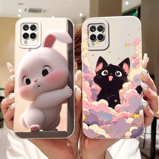 Dành Cho Samsung Galaxy A22 4G SM-A225F / A22 5G SM-A226B Vỏ Hoạt Hình Mèo Thỏ Dễ Thương Mới Bảo Vệ Ống Kính Vỏ Điện Thoại Silicon Mềm