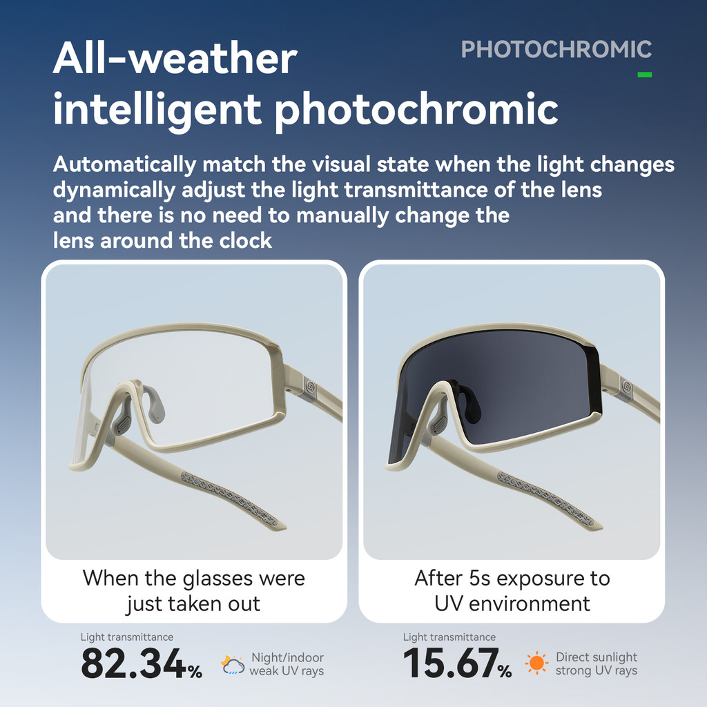 Kính đi xe đạp Rockbros photochromic, chống sương mù và gió, phù hợp cho các hoạt động thể thao ngoài trời