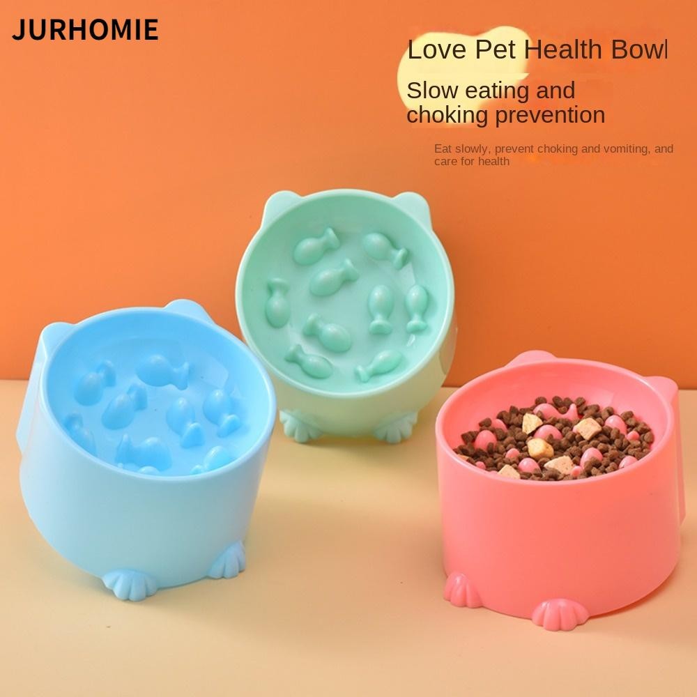 JURHOMIE Chậu Mèo, Bát Thức Ăn Cho Mèo Bảo Vệ Cổ 8CM, Đồ Dùng Cho Thú Cưng Thời Trang Thức Ăn Chậm Chống Nghẹt Bát Cơm Nhà