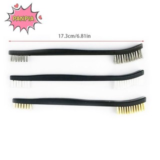 Pnpia 3 / 4 / 7 Bộ Bàn Chải Dây Đôi Bằng Thép Kim Loại Đồng Nylon Làm Sạch Xe Đánh Bóng Rỉ Bàn Chải Làm Sạch Bàn Chải Boutique Cửa Sổ Dụng Cụ Vệ Sinh