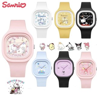 Đồng hồ đeo tay Sanrio Hello Kitty Anime My Melody Cinnamoroll Đồng hồ trẻ em 3D Sinh viên Dây đeo silicon Đồng hồ thạch anh