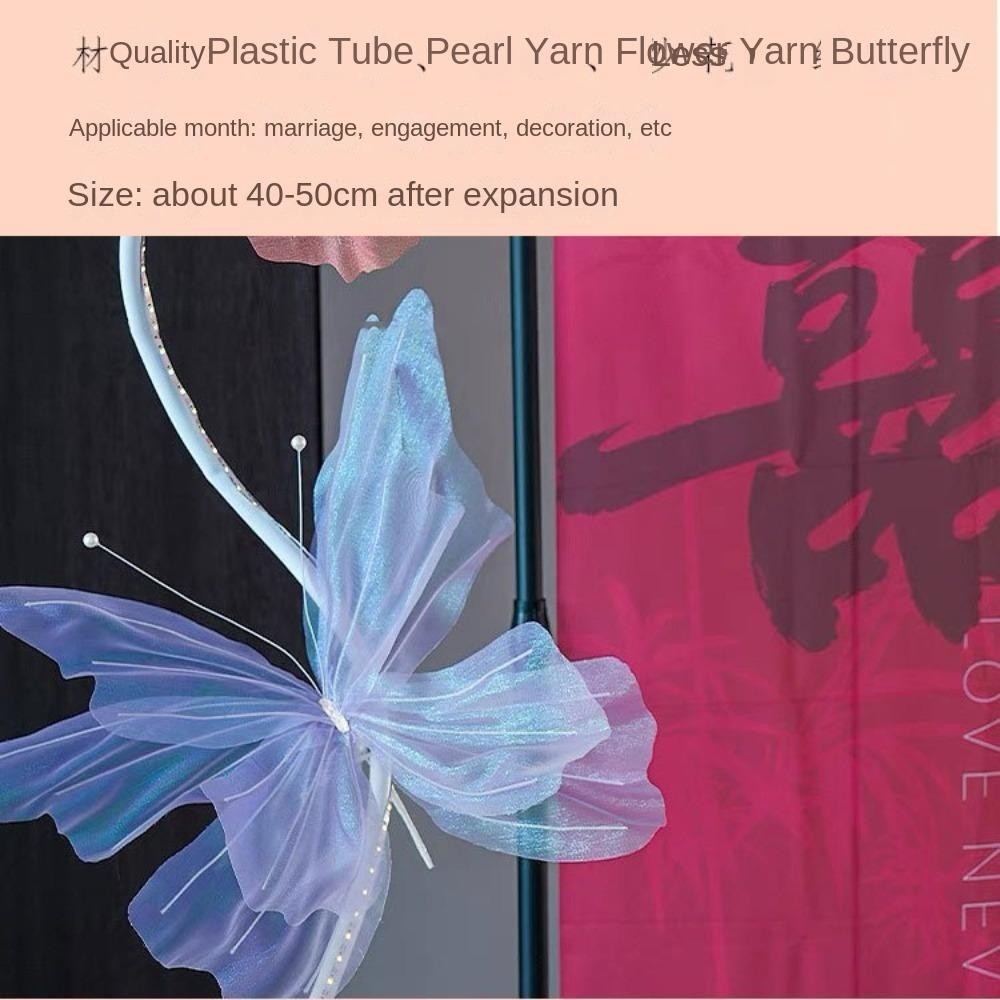CORALTIDE Hoa Bướm Nhân Tạo, Hoa Nhân Tạo Lụa Bướm Lớn, Nền 50cm Hoa Giả Nhiều Màu Sắc Đạo Cụ Chụp Ảnh Đường