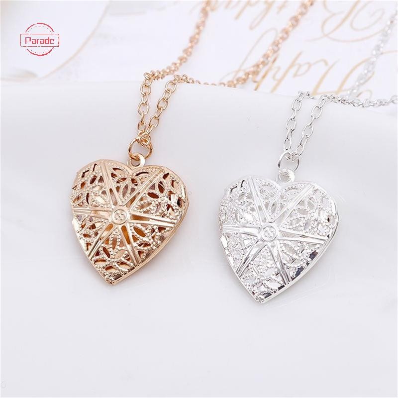 Cuộc diễu hành Hình Trái Tim Rỗng Mặt Dây Chuyền Vòng Cổ Mở Khóa Dây Chuyền Nữ Trang Sức Quà Tặng VN