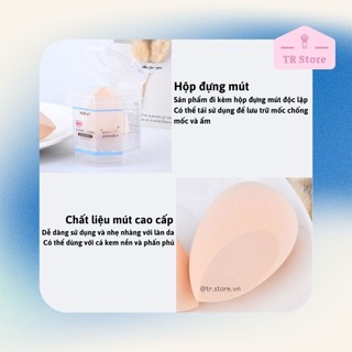 Mút tán nền Malian giọt nước bao gồm hộp đựng cao cấp