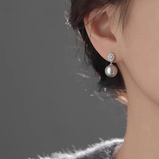Bông tai ngọc trai bạc S925 Trang sức thời trang đơn giản Quà tặng nữ