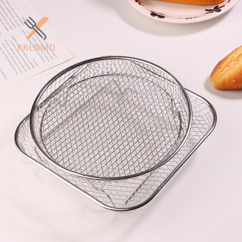 Rrlnmd 1 Giá Nồi Chiên Không Khí Có Thể Xếp Chồng Giá Nướng Thép Không Gỉ Giỏ Nướng Chống Dính Airfryer Khay Giá Dây Giỏ Tiện Ích Nhà Bếp MỚI