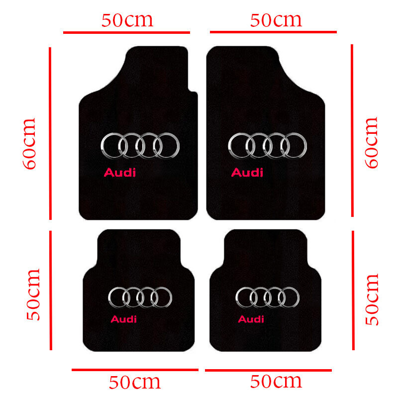4 Thảm Flannel Thảm Lót Sàn Ô Tô Chống Trơn Trượt Cho Xe Audi A3 A4 A5 A6 A8 Q3 Q5 Q7