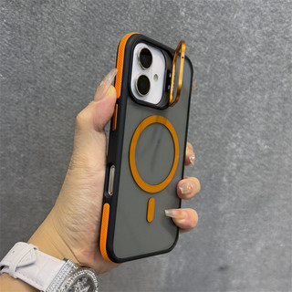 Ốp điện thoại từ tính màu đen chống rơi mới tương thích cho iPhone 16 Pro Max 15 14 13 12 11 Pro Max có giá đỡ ống kính 14 / 15 / 16 Plus Ốp lưng cứng cạnh mềm chống sốc