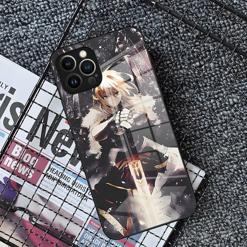 BK-1 Fate stay night Ốp Lưng Điện Thoại iPhone 17,15 14 Pro 11 13 12 Mini XS XR Max 6 8 7 Plus SE Kính Thiết Kế Sang Trọng Cove
