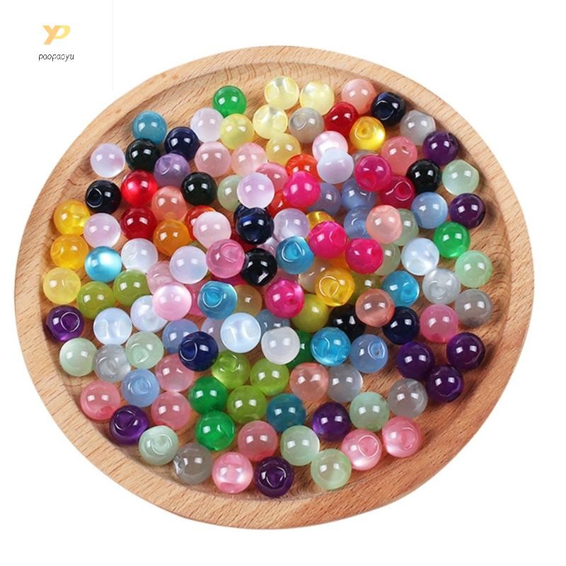 Ppy 10 Chiếc 10 Mm Sườn Xám Ngọc Trai Mái Vòm Nút May Giả Ngọc Một Phần Lỗ Cho Đường Phù Hợp Với Hanfu Retro Nhựa R