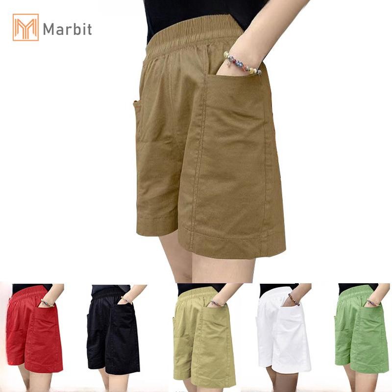Marbit 2023 Nữ Quần Short Cotton Rời Cao Cấp Hàn Quốc Thường Ngày Túi Lớn Thời Trang Mới