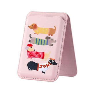 Ví họa tiết chó con dễ thương đầy màu sắc cho iPhone 16 16promax 15 14 13 12 11 Pro Max Plus Thẻ da Giá đỡ điện thoại cho vỏ bỏ túi