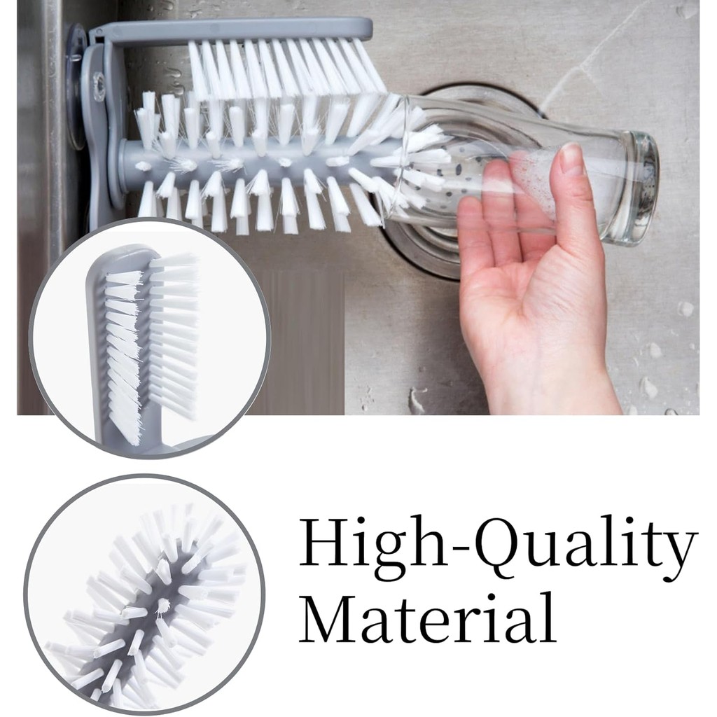 Ảnh Bàn chải làm sạch cốc hai mặt Emboadlie, Máy làm sạch cốc hai mặt lười biếng, có đế hút có thể tháo rời, Thiết kế làm sạch nhanh để sử dụng tại nhà và quán cà phê 3
