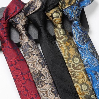 NOOKSTORY Nam Cổ, Hoa Văn Hạt Điều Jacquard Cravat Dây Buộc Cổ Lụa, Phong Cách Trung Quốc Mỏng 6cm Chiều Rộng Phù Hợp Với Dây Buộc Cổ Chổi Cổ Phụ Kiện Cổ