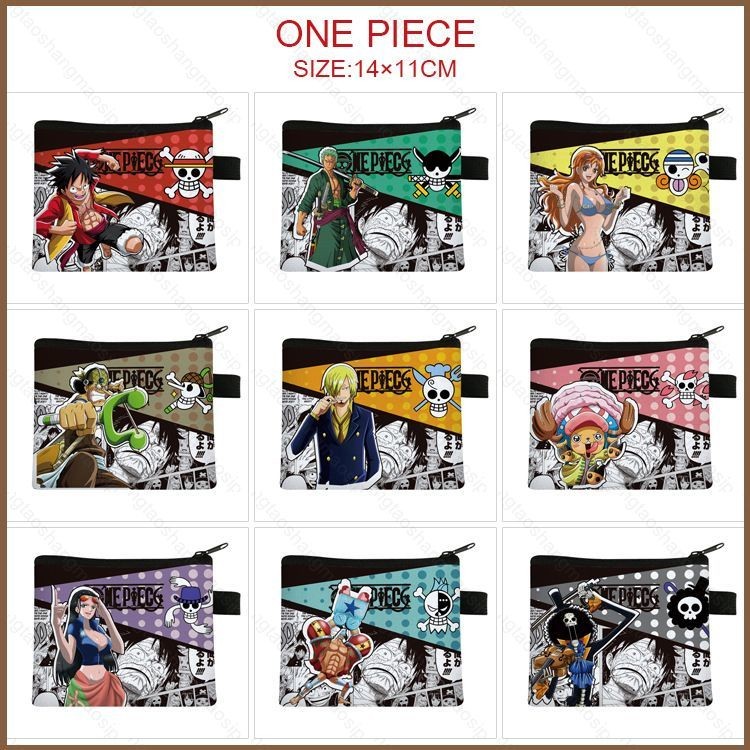 YT2 One Piece Luffy Trẻ Em Hoạt Hình Anime Ví Đựng Tiền Xu Ví Đựng Thẻ ID Tín Dụng Túi Tai Nghe Túi Bé Trai Ví