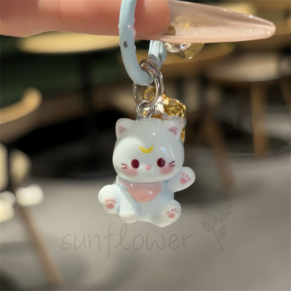 Mèo Dễ Thương Chuông Móc Khóa Túi Bé Gái Phụ Kiện Mặt Dây Chuyền Ngọt Ngào Phong Cách Móc Khóa Miễn Phí Bạn Gái Mặt Dây Chuyền
