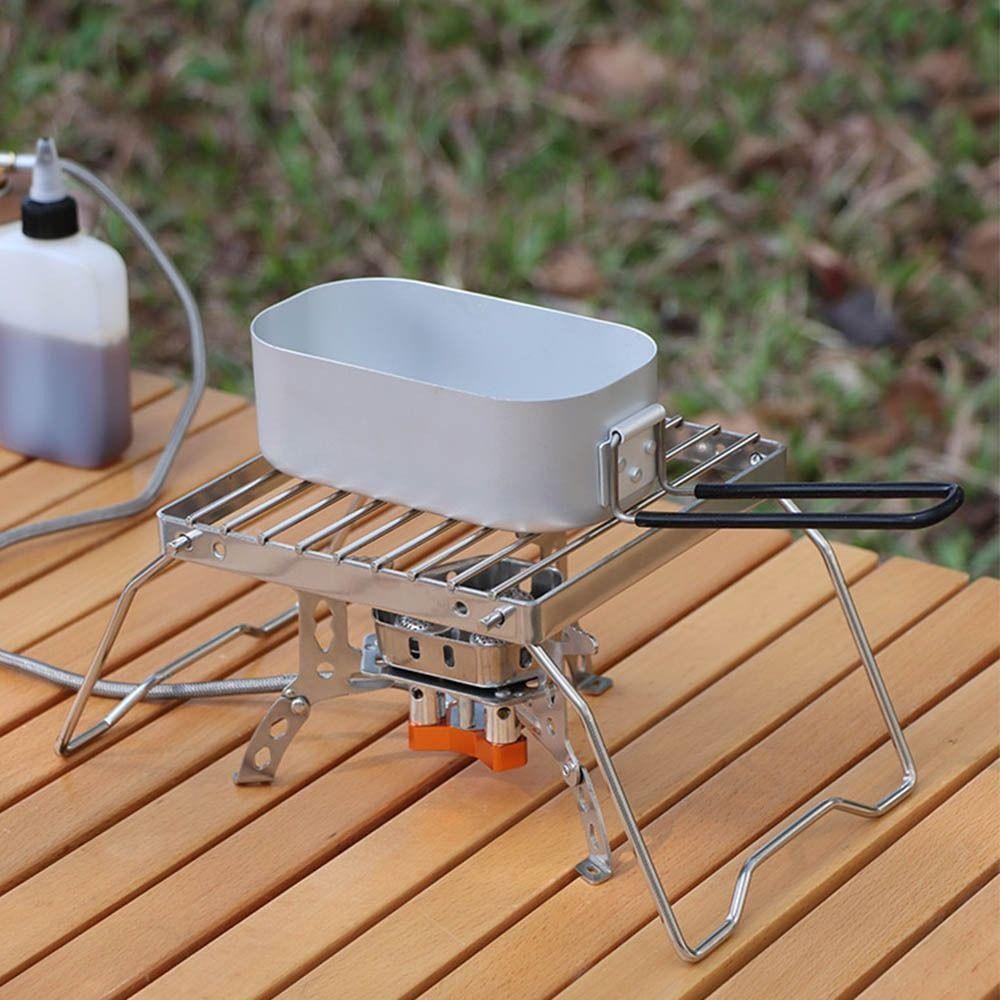 Giá nướng cắm trại có thể gập lại SENRTY, Giá đỡ bếp BBQ có thể gập lại chịu nhiệt, Giá đỡ lò nướng chống ăn mòn gấp bằng thép không gỉ di động cho ba lô dã ngoại
