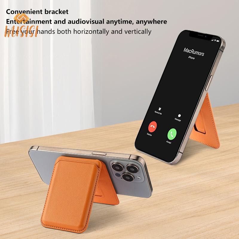 [WUSISI] Từ Tính Cho Ví Da Đựng Thẻ Cho 16 15 14 13 Pro Max Ẩn Đế Điện Thoại Ngân Hàng ID Thẻ Bỏ Túi MỚI