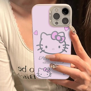 Ốp lưng iPhone hình Hello Kitty màu hồng, trong suốt chống sốc, fit iPhone X-16/Pro/Max/Plus