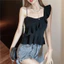 Thời Trang Top Mùa Hè 2025 Phong Cách Mới Thời Trang Giải Trí Slim Fit Thể Hiện Dây Đeo Top Nữ