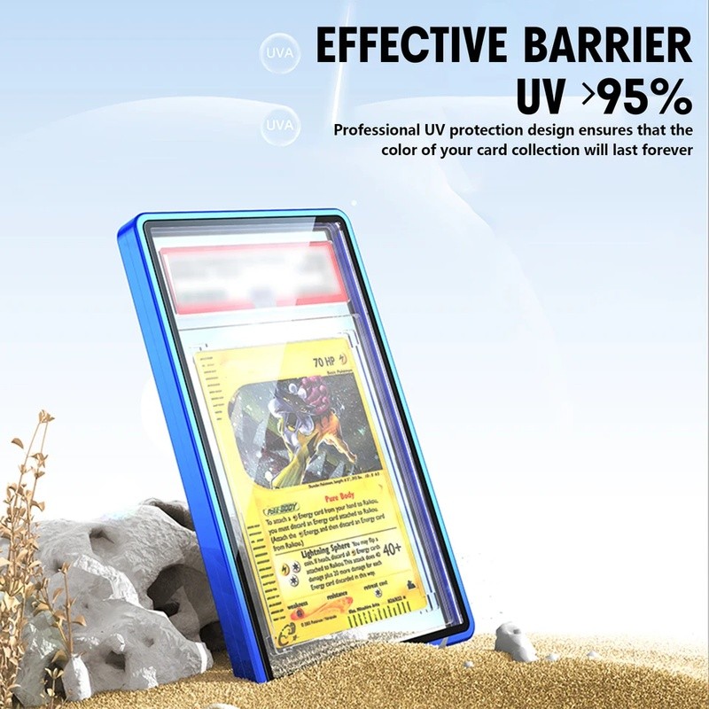 Hộp bảo vệ thẻ phân loại bằng kim loại màu Gradient cho tấm PSA / BGS, thẻ giao dịch chống tia cực tím & chống trầy xước Giá đỡ màn hình từ tính