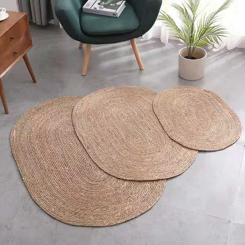 Handmade Cỏ Mây Dệt Thảm Tròn Phòng Ngủ Sàn Thảm Phòng Khách Bàn Cà Phê Trang Trí Thảm