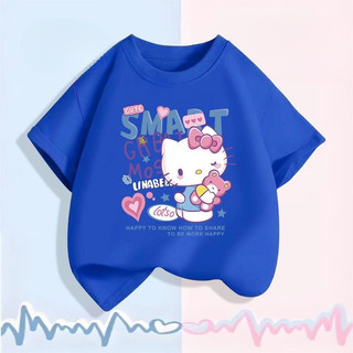2025 Hello Kitty Bé Gái Áo Thun Trẻ Em Phong Cách Hoạt Hình Mùa Hè Tay Ngắn Playwear Top