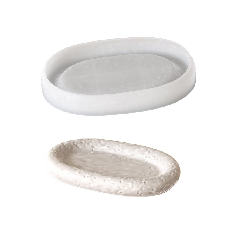 Fine Linh Hoạt Tấm Silicon Khuôn Hình Bầu Dục Khay Cốc Khuôn Đồ Trang Sức