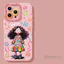 Ốp điện thoại mềm hình cặp đôi Hello Girl + Dây buộc dễ thương cho iPhone 17 16 15 14 13 12 11 Pro Max X Xr XsMax 7 8 Plus SE2020