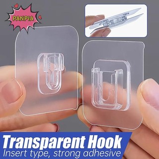 Pnpia 1-10 Cặp Móc Treo Tường Dính Hai Mặt Trong Suốt Hút Hút Móc Phòng Ngủ Nhà Bếp Đa Năng Người Tổ Chức Boutique