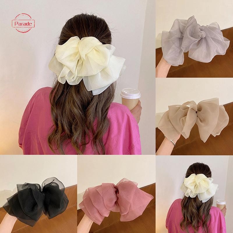 Diễu Hành Oversize Tóc Nơ Bé Gái Kẹp Tóc Cho Nữ Lưới Sợi Nơ Ruy Băng Khăn Kẹp Tóc Công Chúa Cưới Phụ Kiện Tóc Mùa Xuân Kẹp VN