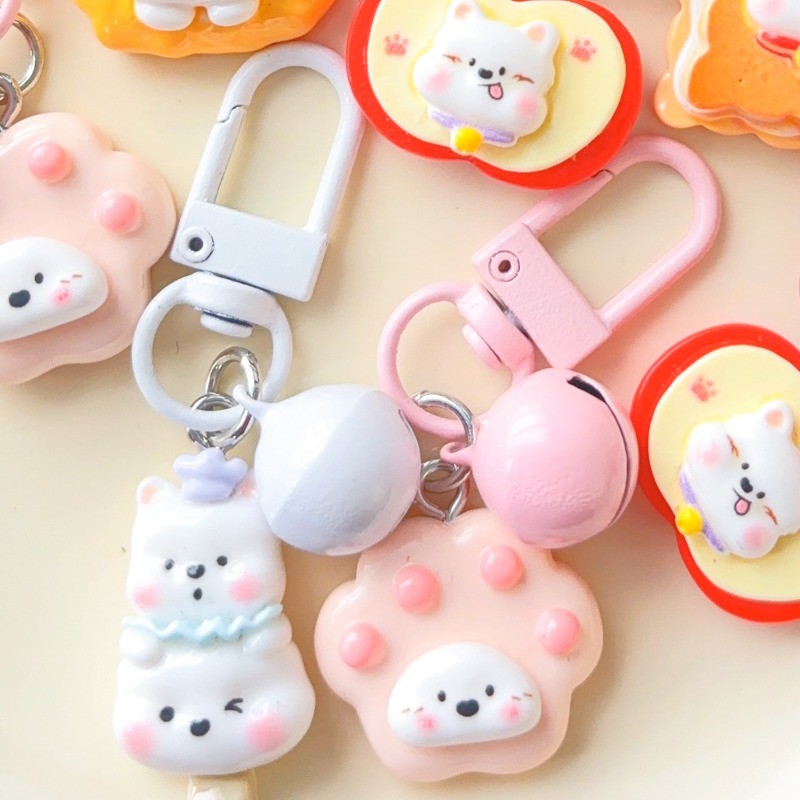Móc khóa thực phẩm hoạt hình cho chó - Túi xách chó con Tây Nguyên treo bùa - Mặt dây chuyền túi dễ thương ngọt ngào cho bé gái - Bạn bè Cặp đôi Móc chìa khóa Đồ trang trí Quà tặng - Ba lô học sinh Trang trí nhựa