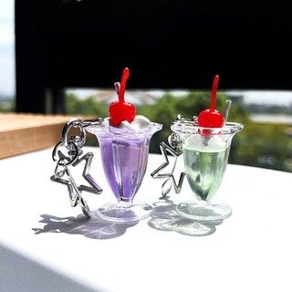 Marset Đáng Yêu Cherry Cream Cup Móc Chìa Khóa Ba Lô Phụ Kiện Mô Phỏng Đạo Cụ Trò Chơi
