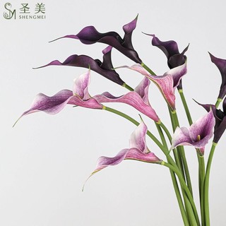 Cành hoa Calylili cánh đôi từ cao su mềm cao 60 cm