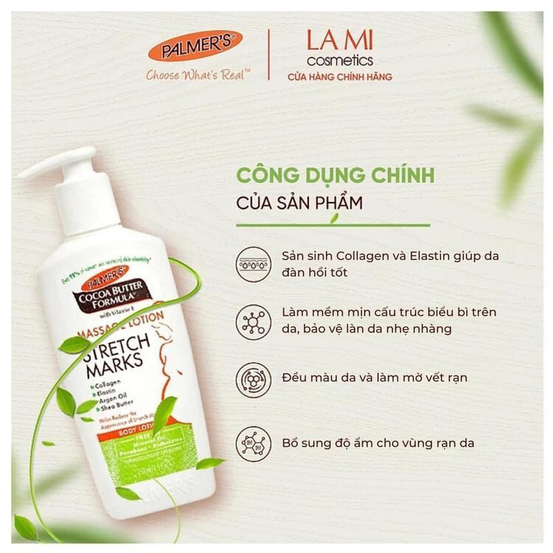 Ảnh Bộ sản phẩm ngăn ngừa và làm giảm rạn da Palmer's (Lotion, Kem, Bơ Đậm Đặc) 3