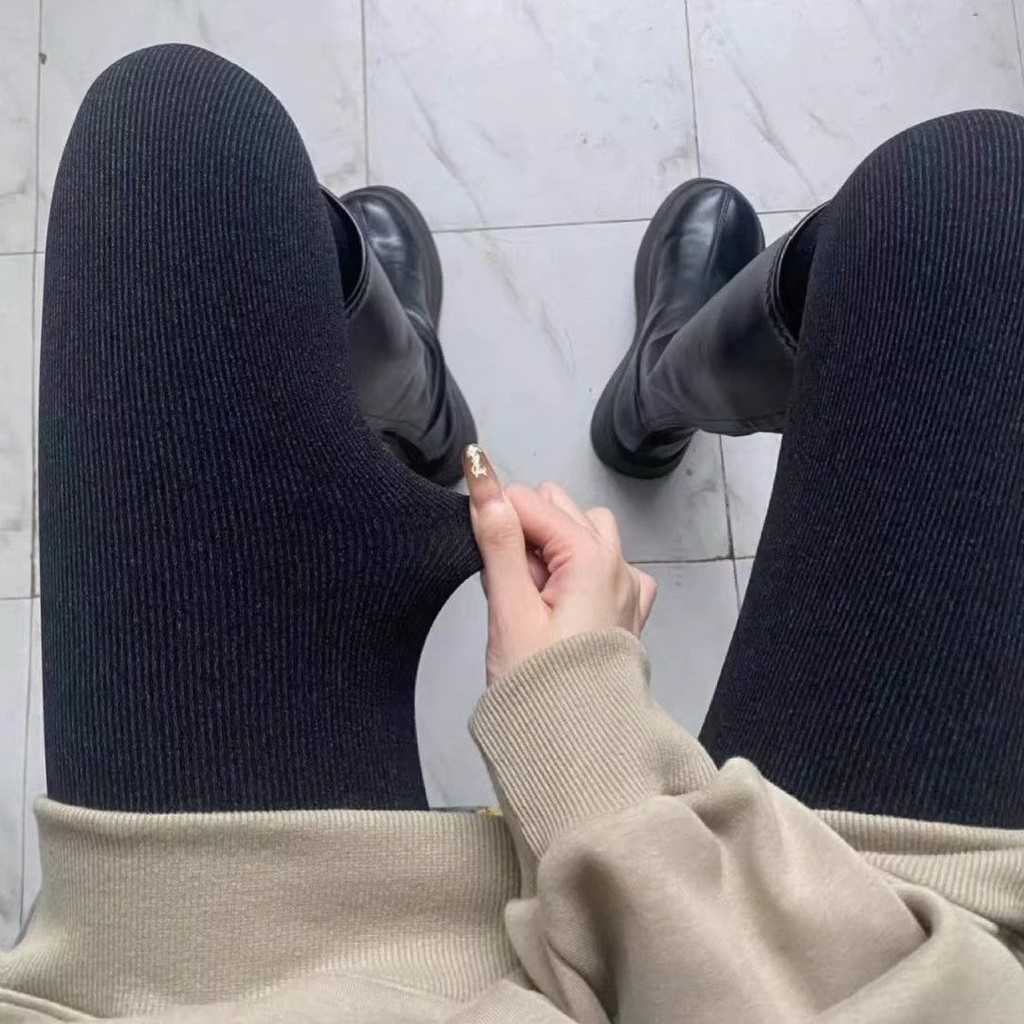 Quần thể thao lót nhung quần giữ ấm Quần legging nữ thu đông mẫu mới 2024 mặc ngoài tôn dáng gầy