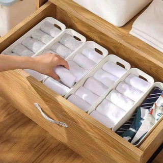 1 / 3 / 5 Hộp đựng đồ màu trắng để bàn có tay cầm - Hộp đựng đồ lặt vặt di động - Hộp phân loại ngăn kéo bằng nhựa
