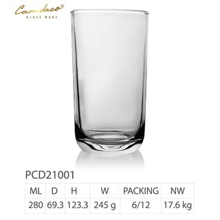 Bộ 6 Ly Thủy Tinh Bầu Cao PCD21001 280ML – Cẩm Đạt
